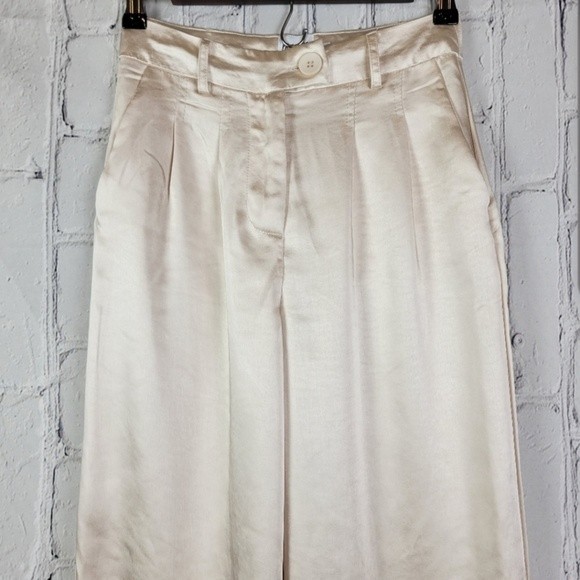 Princess Polly Huxley champagne satin high waisted wide leg pants - Picture 8 of 16